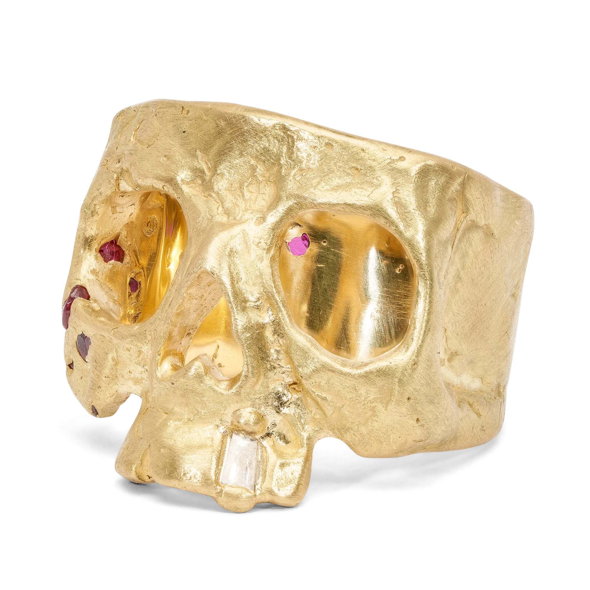 Ruby Confetti Skull Ring - Size 4 - 9676