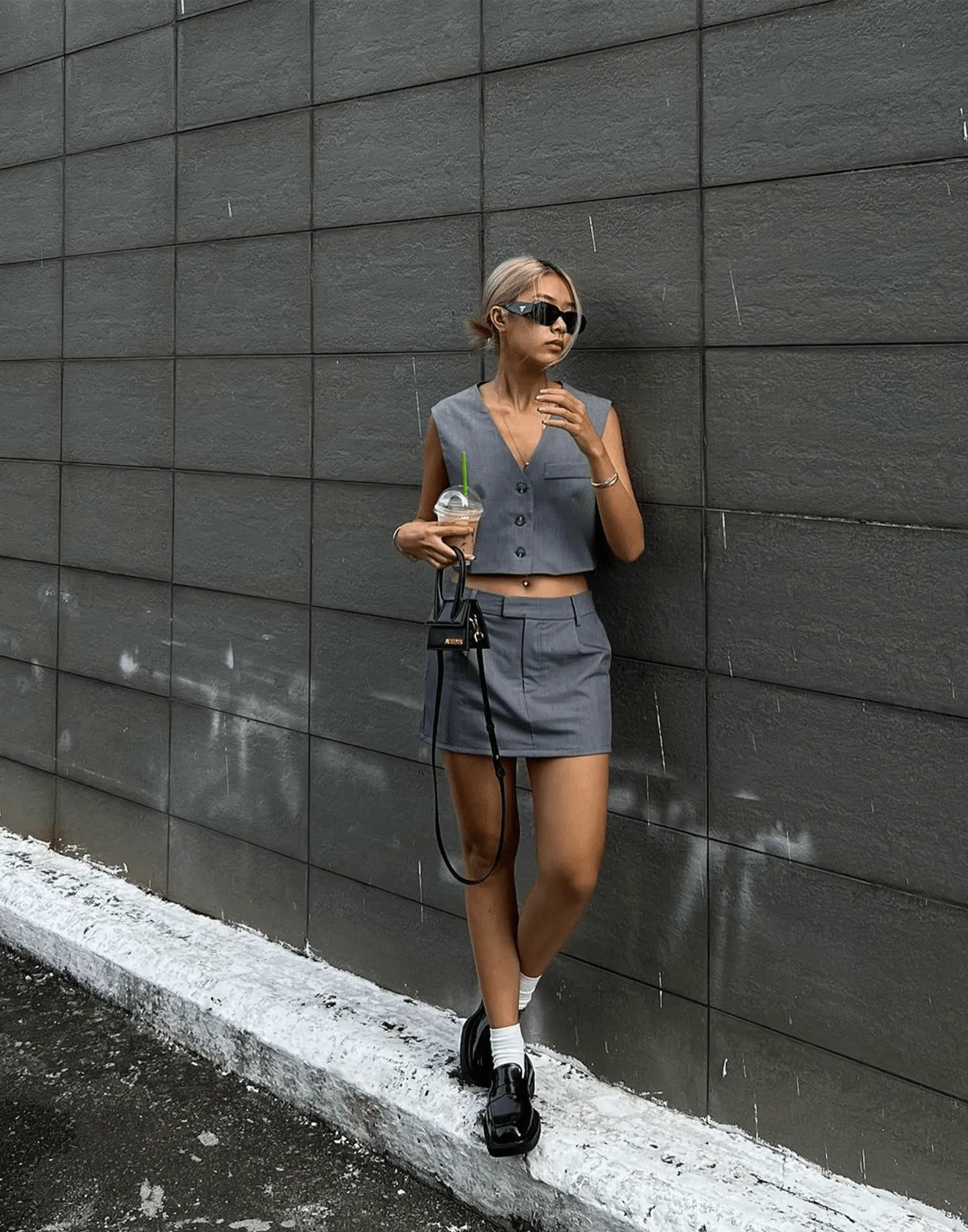 Sidewalk Mini Skirt (Grey)