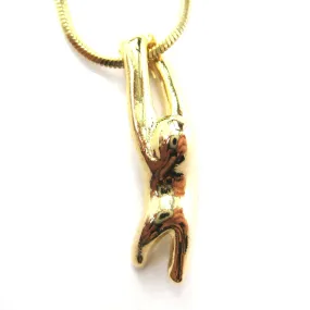 Sloth Dangling Sleek Abstract Animal Pendant Necklace in Gold | DOTOLY