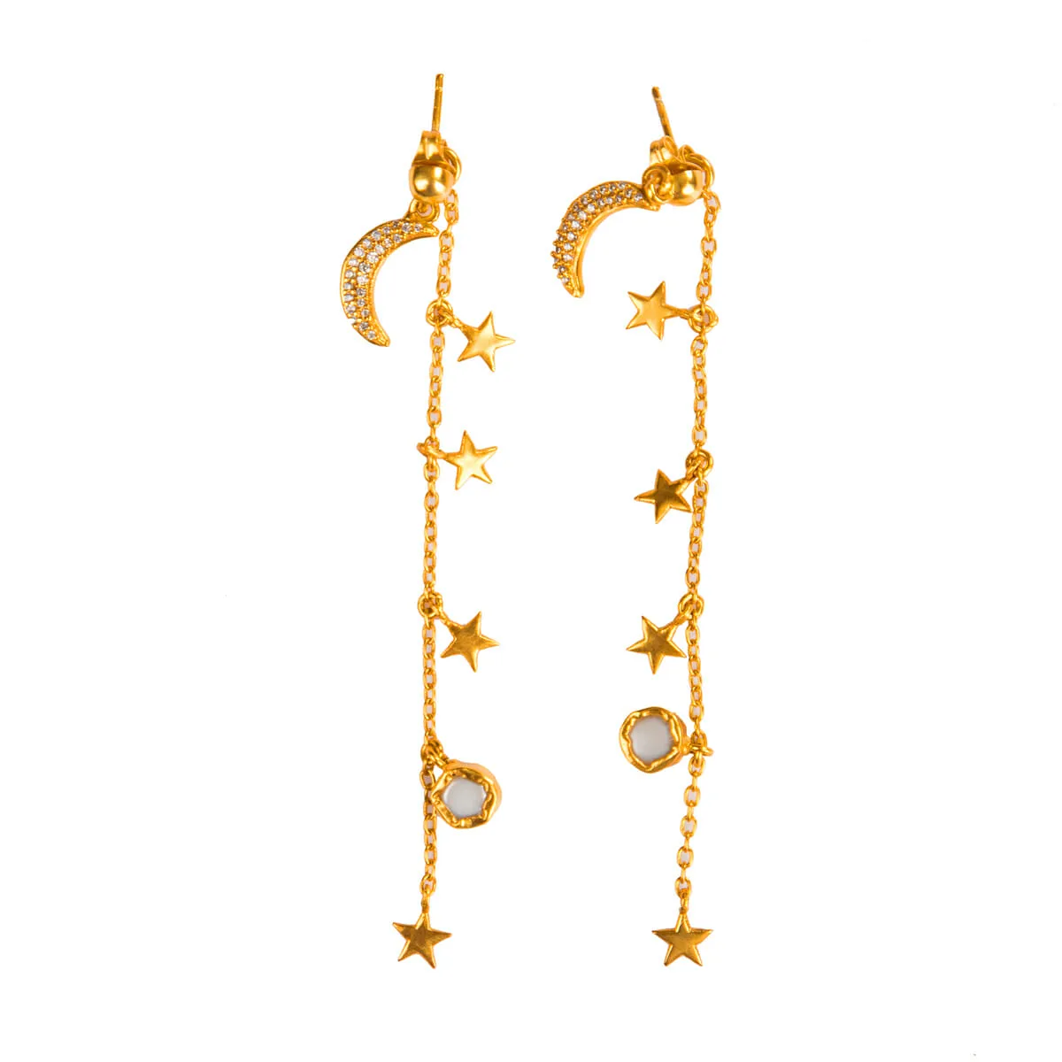 String Of Stars Baroque Pearl and CZ Earrings