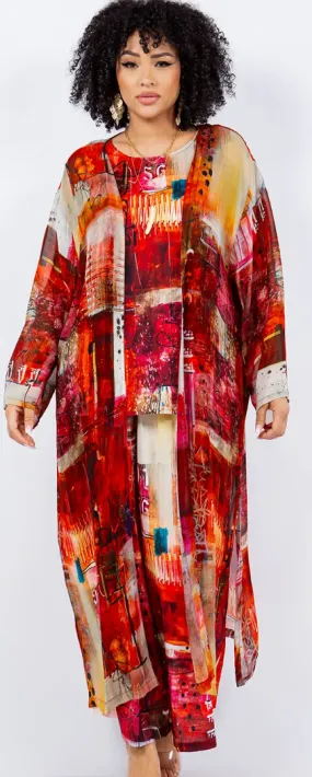 Sunheart Temptation Boho Long Jacket Duster Hippie Chic Resort Wear Sml-2X