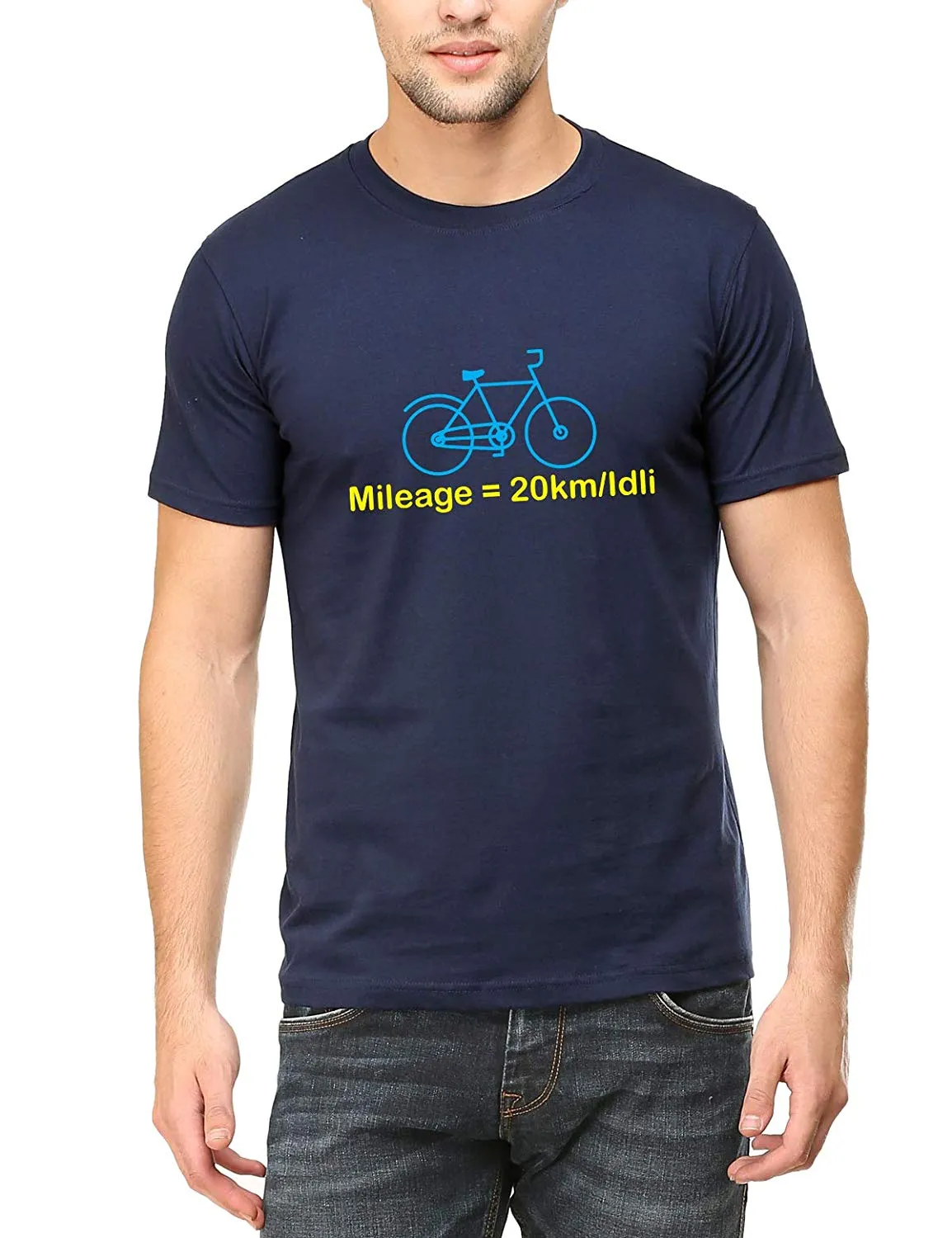 Swag Swami Men's  Mileage = 20km/Idli  T-Shirt