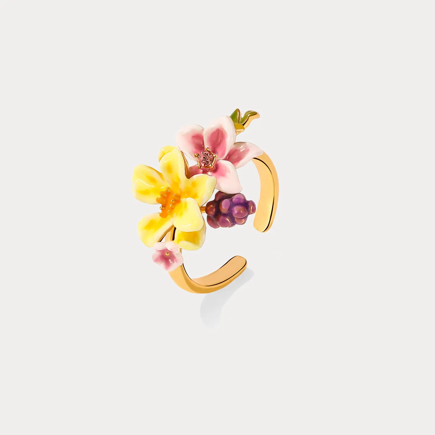 Sweet Grape Flower Ring