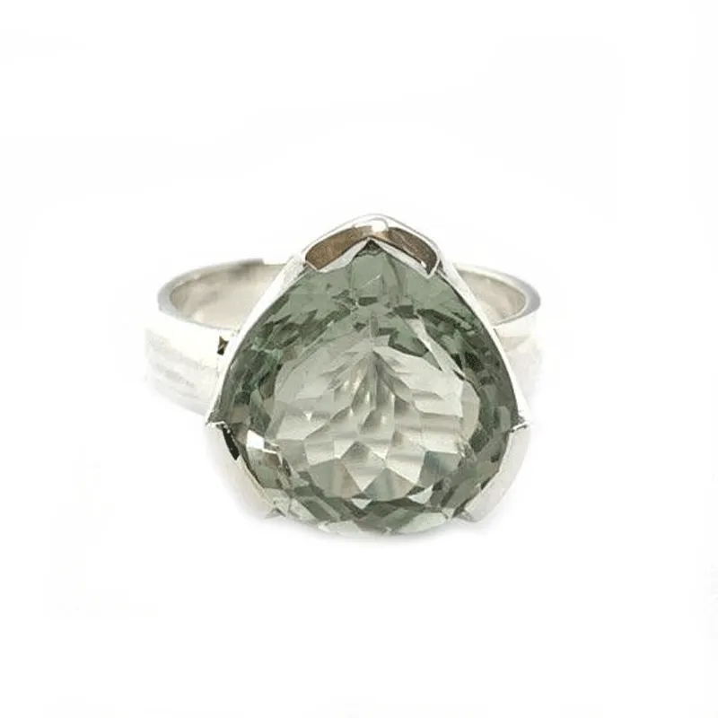 Tiff Green Amethyst Teardrop Ring