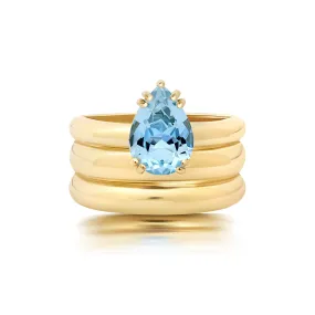 Triple Orbit Aquamarine Ring