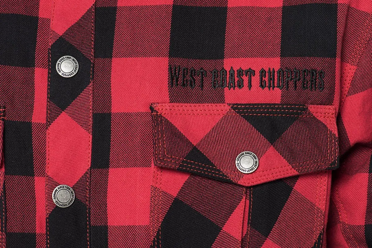 WCC - DOMINATOR KEVLAR RIDING FLANEL SHIRT - RED/BLACK