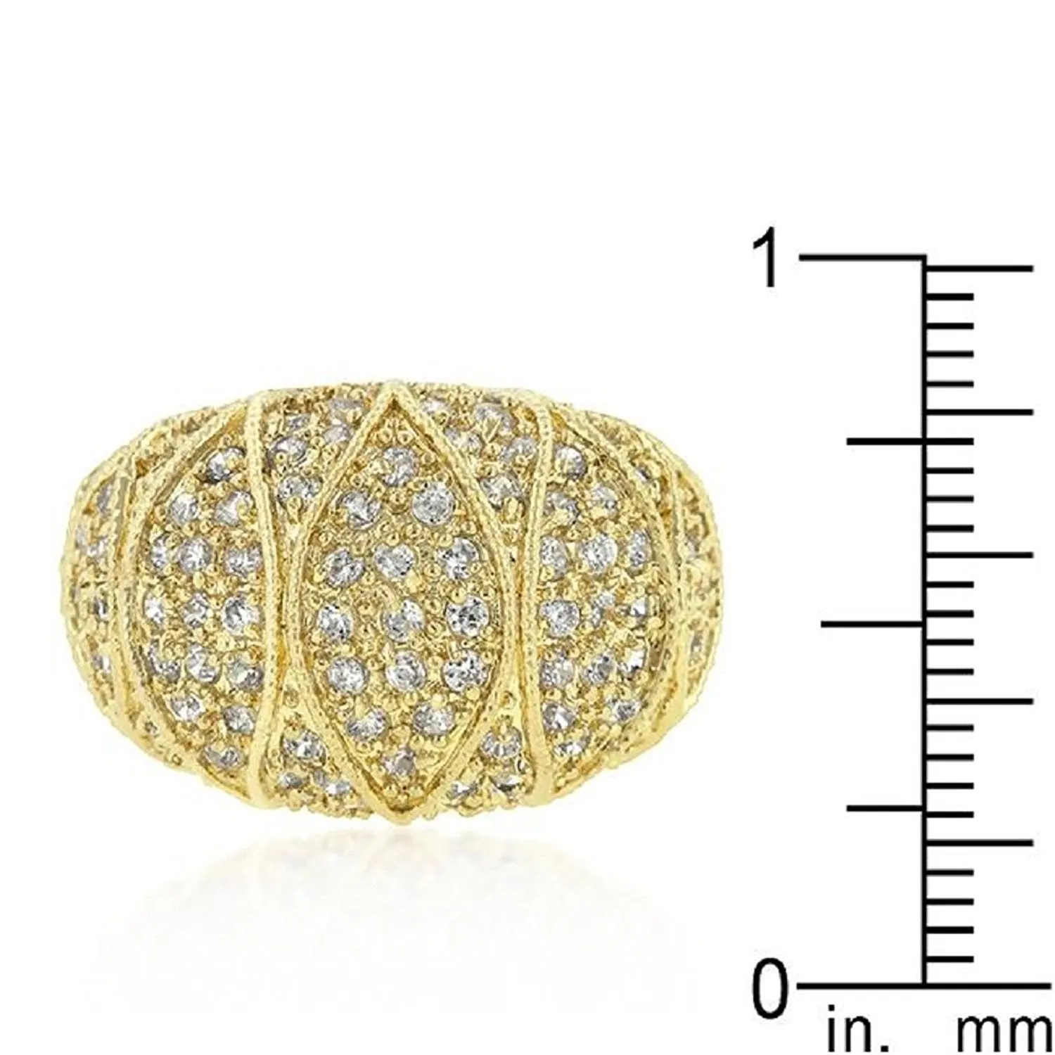 WildKlass Goldeneye Clear Cubic Zirconia Cocktail Ring