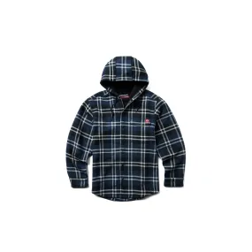 Wolverine Bucksaw Hooded Flannel Shirt Jac New Navy Plaid