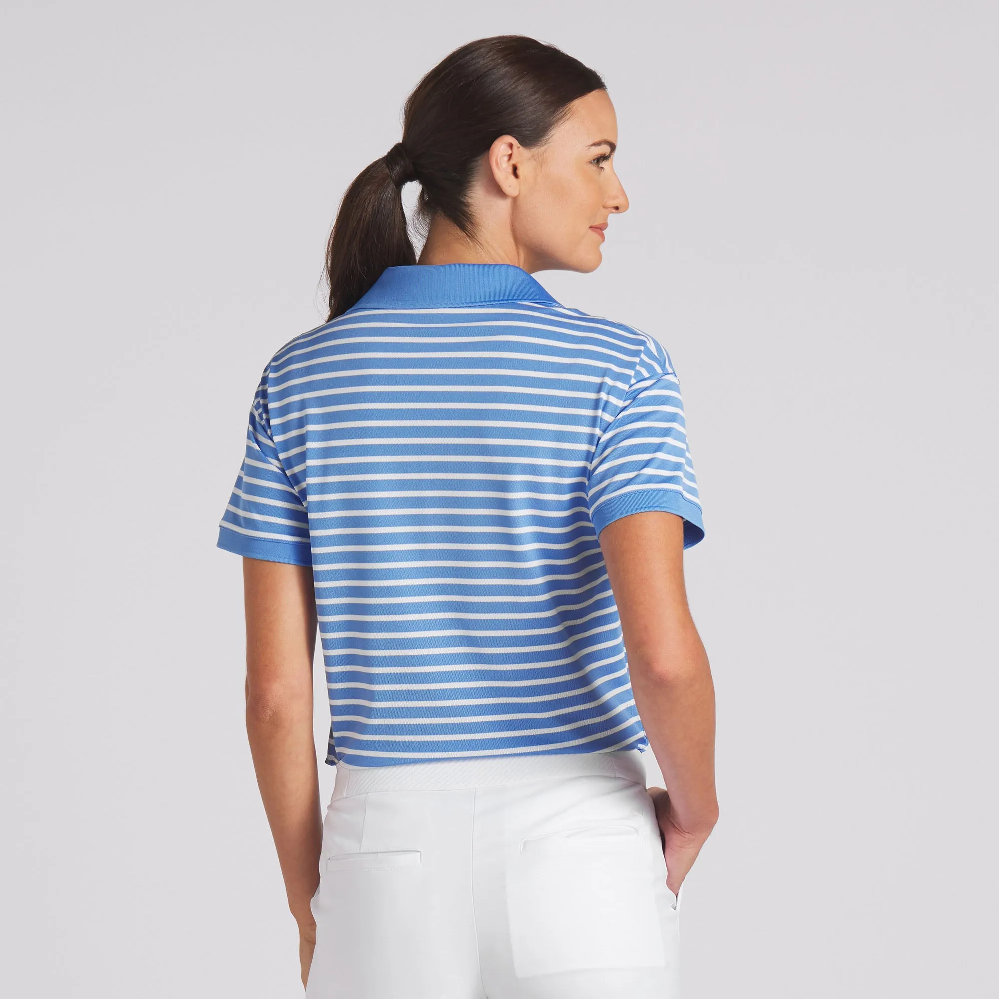 Women's Everday Stripe Pique Golf Polo