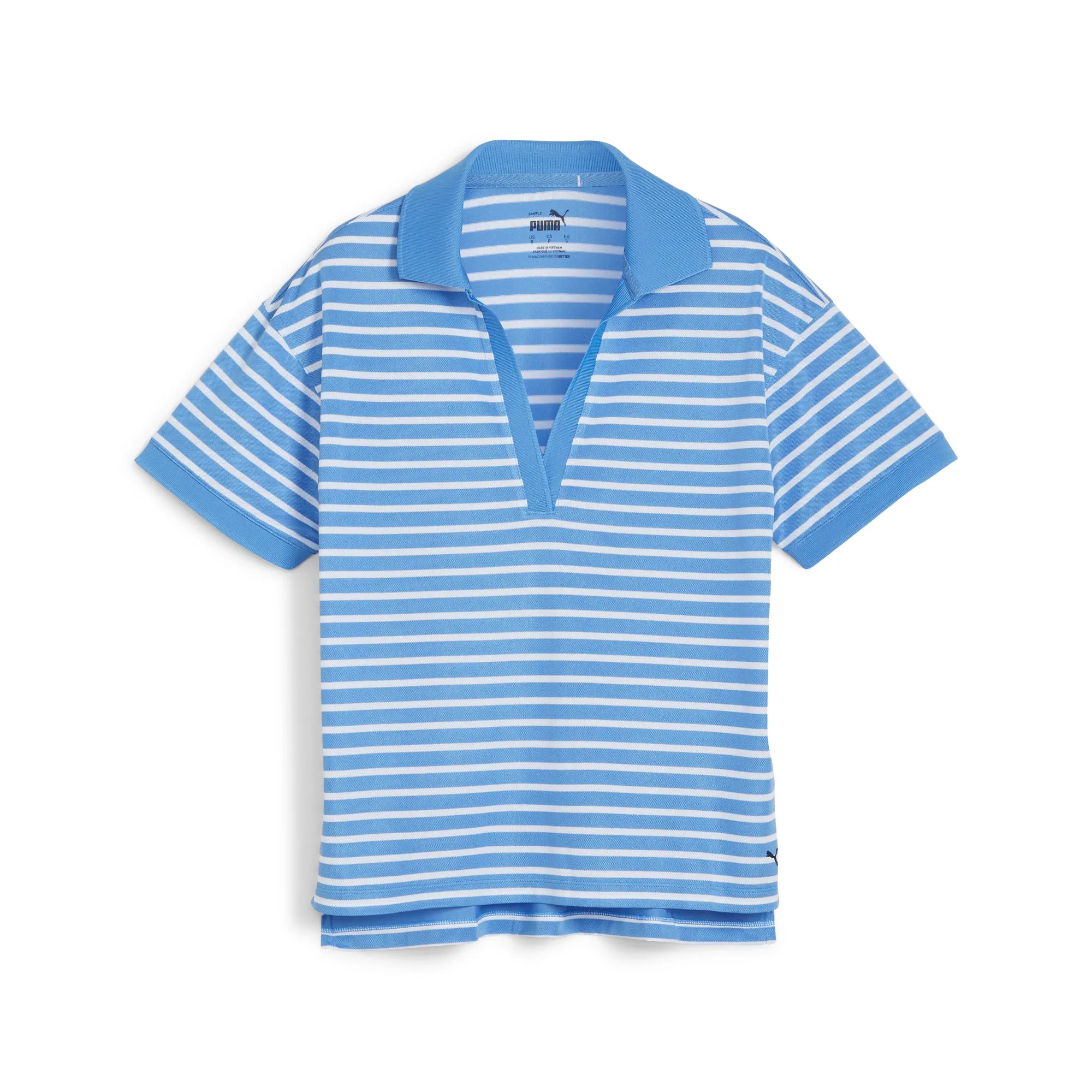 Women's Everday Stripe Pique Golf Polo