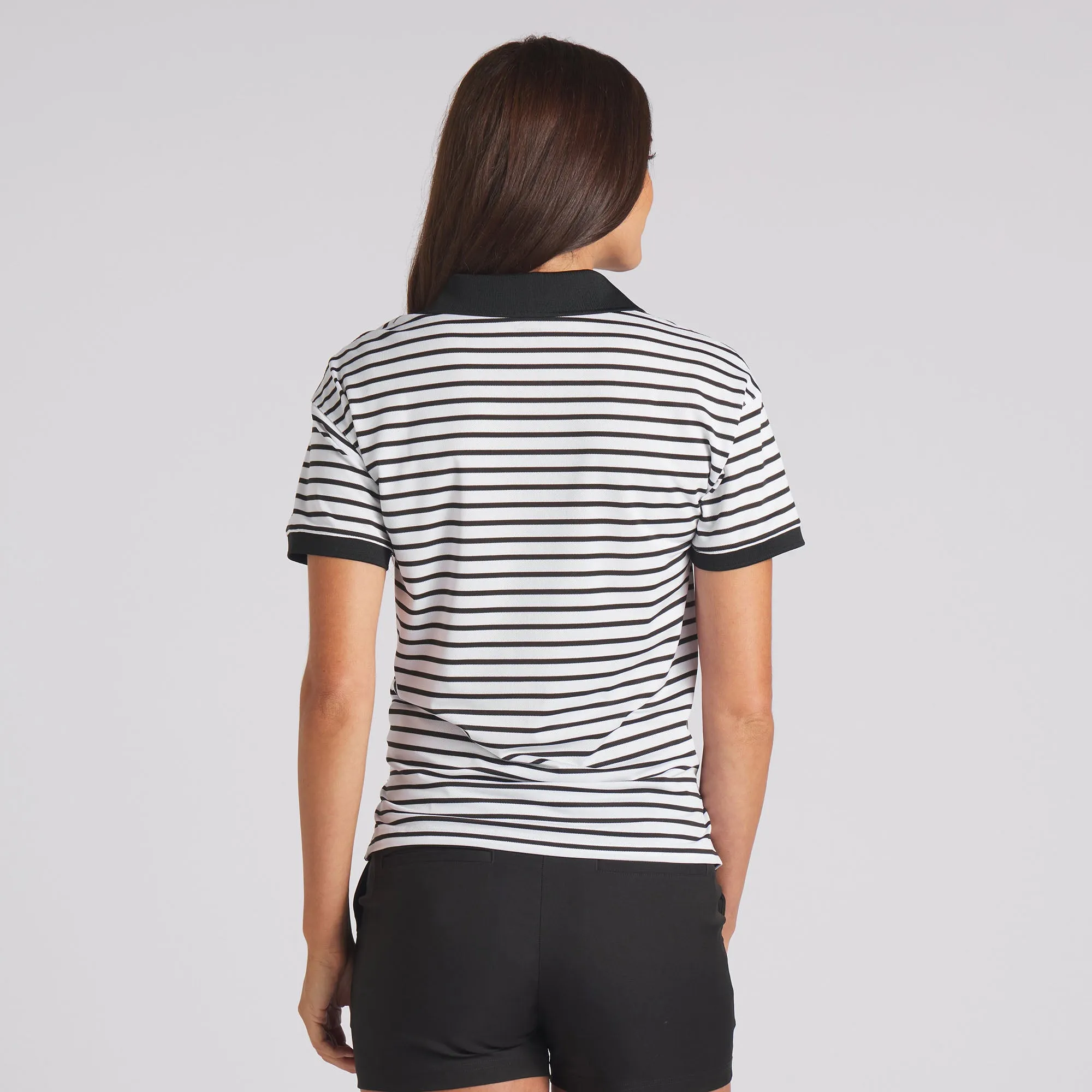 Women's Everday Stripe Pique Golf Polo